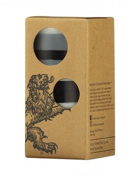 NEW- British Colour Standard Large Striped Pillar Candle - Black & Grey